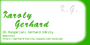 karoly gerhard business card