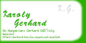 karoly gerhard business card